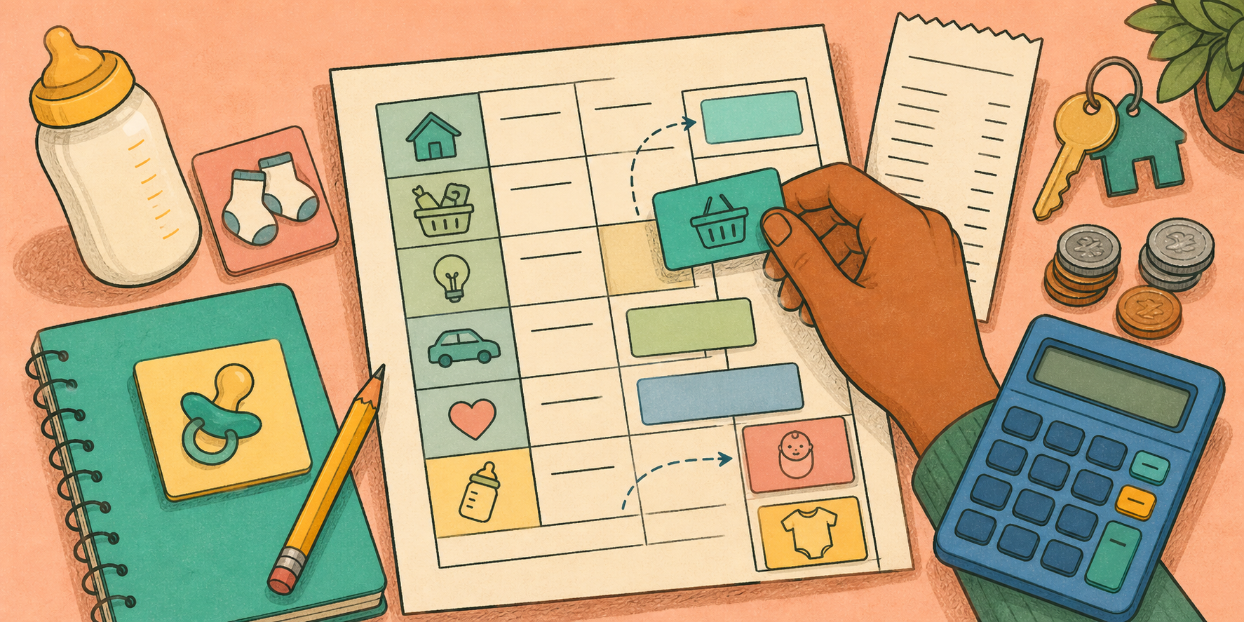 Budget for a Family of Three illustration